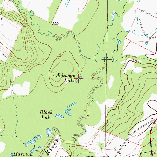 Topographic Map of Johnson Lake, TX