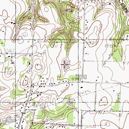 Topographic Map of Johnson Lake, TX