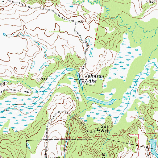 Topographic Map of Johnson Lake, TX