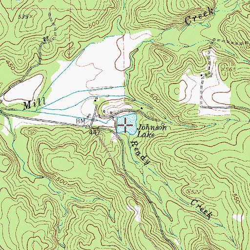 Topographic Map of Johnson Lake, TX