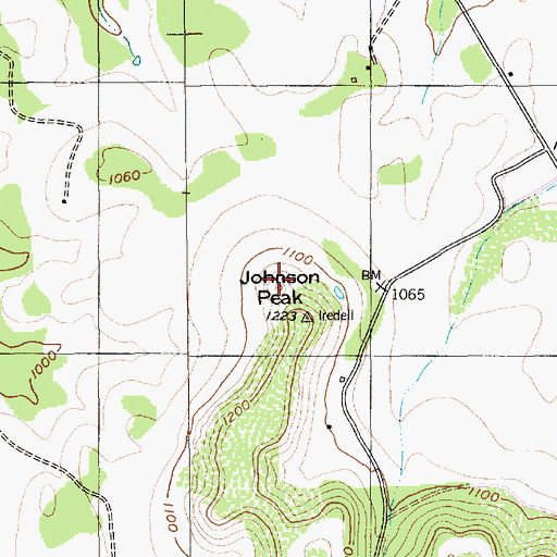 Topographic Map of Johnson Peak, TX