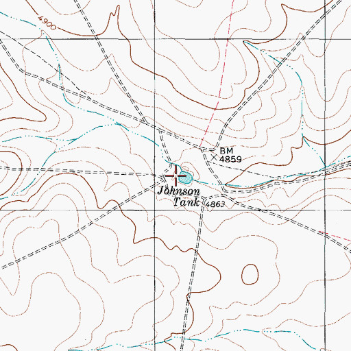 Topographic Map of Johnson Tank, TX