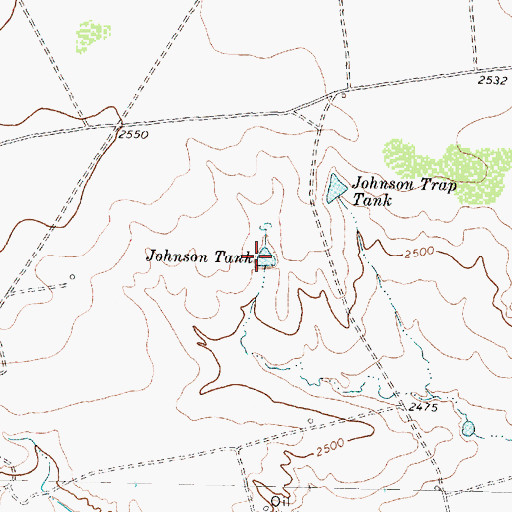 Topographic Map of Johnson Tank, TX