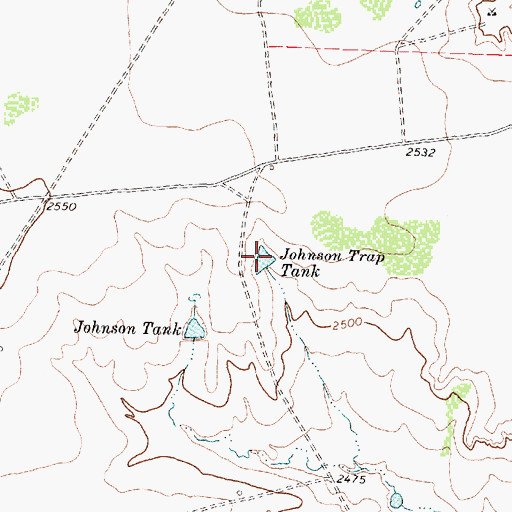 Topographic Map of Johnson Trap Tank, TX