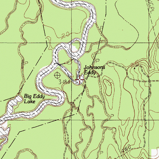 Topographic Map of Johnsons Eddy, TX