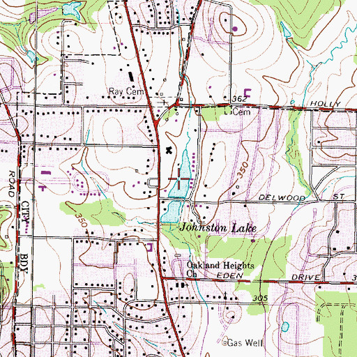 Topographic Map of Johnston Lake, TX