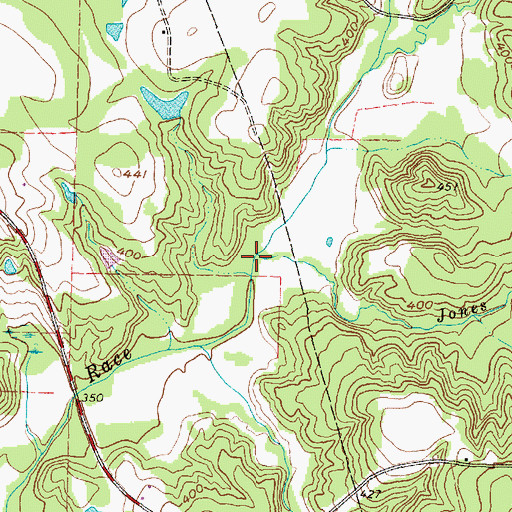 Topographic Map of Jones Branch, TX