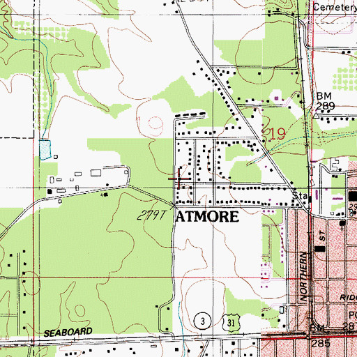 Topographic Map of Swift Westside Baptist Church, AL