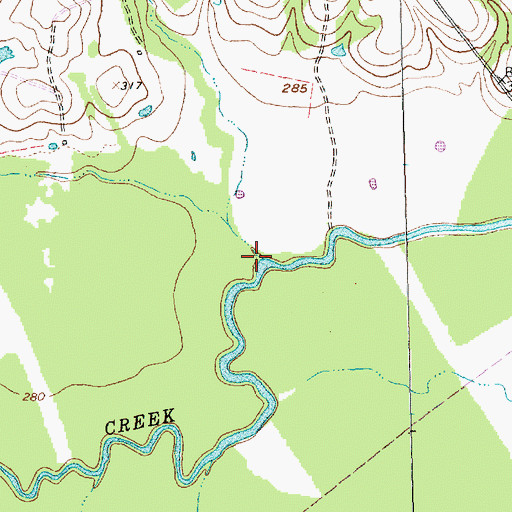 Topographic Map of Jones Branch, TX