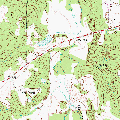 Topographic Map of Jones Branch, TX