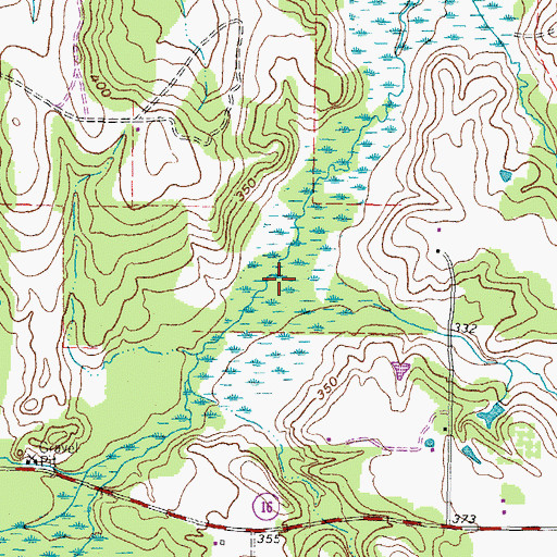 Topographic Map of Jones Branch, TX