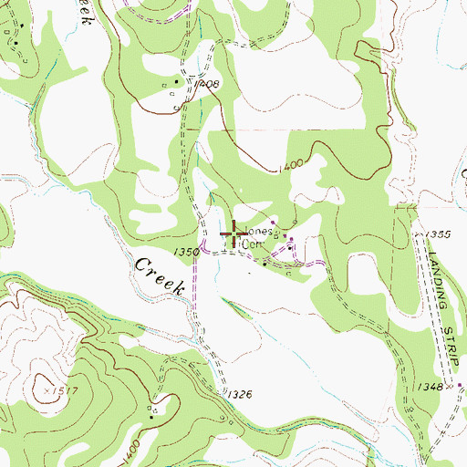 Topographic Map of Jones Cemetery, TX