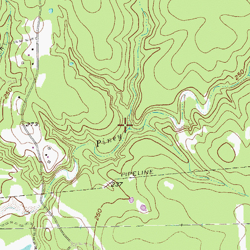 Topographic Map of Jones Creek, TX