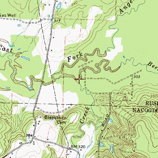 Topographic Map of Jones Creek, TX