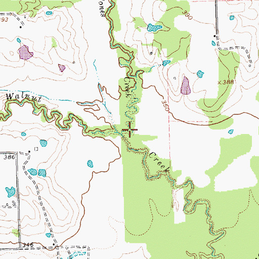 Topographic Map of Jones Creek, TX