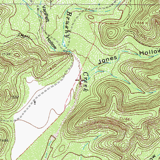 Topographic Map of Jones Hollow, TX
