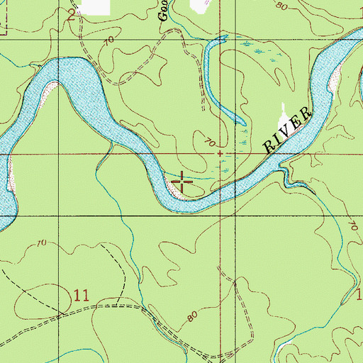 Topographic Map of Travis Toll Bridge (historical), AL