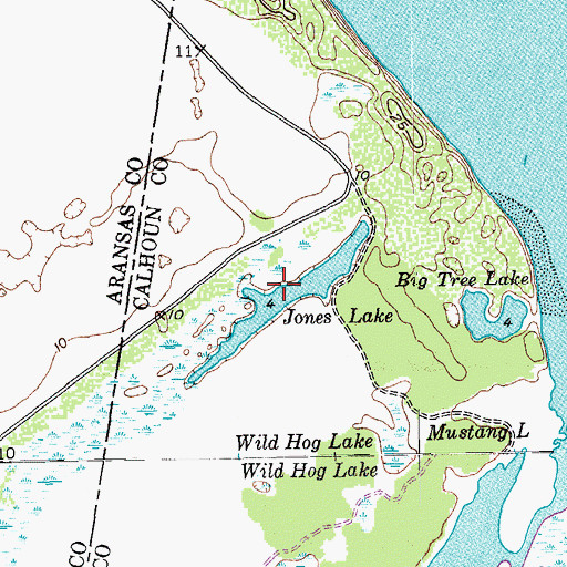 Topographic Map of Jones Lake, TX
