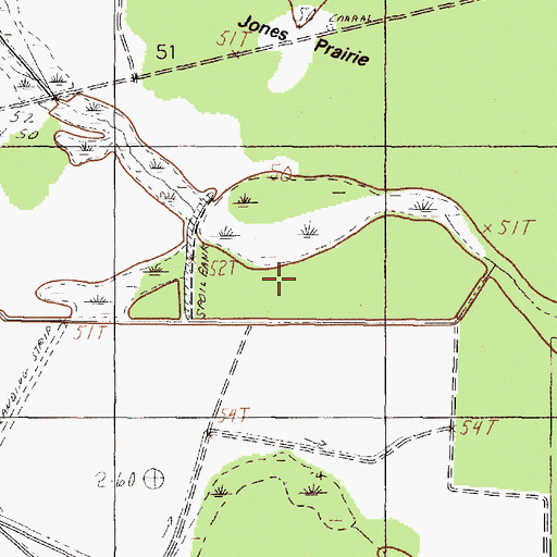 Topographic Map of Jones Prairie, TX