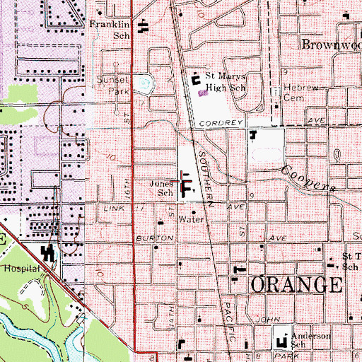 Topographic Map of Jones School, TX