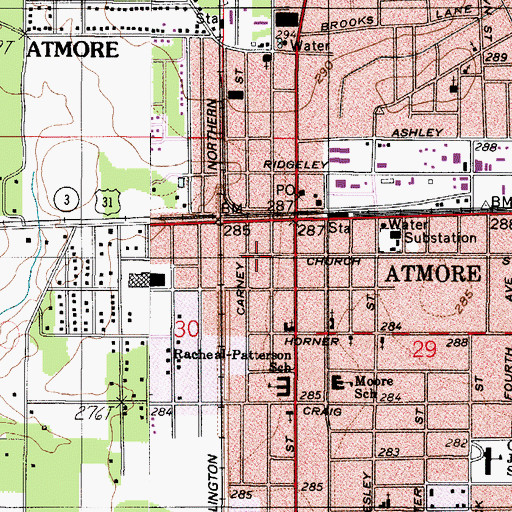 Topographic Map of Trinity Episcopal Church, AL