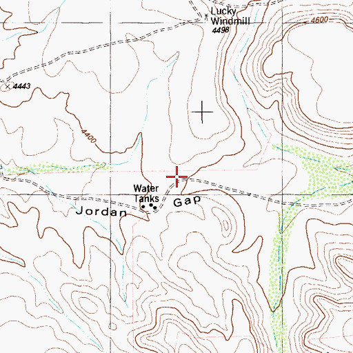 Topographic Map of Jordan Gap, TX