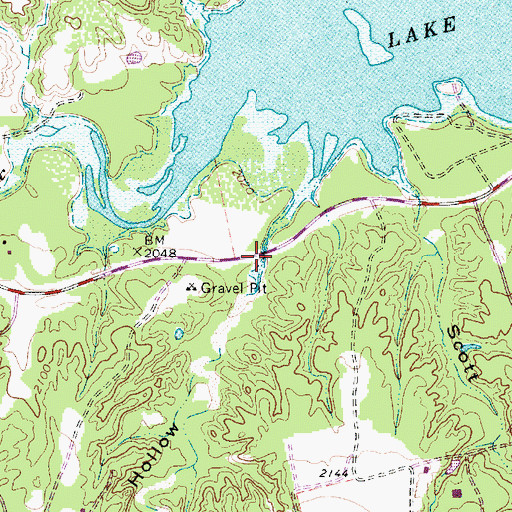 Topographic Map of Jordan Hollow, TX