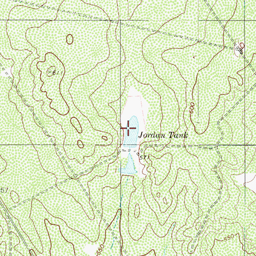 Topographic Map of Jordan Tank, TX