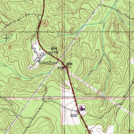 Topographic Map of Turpentine Camp, AL