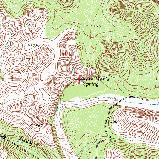 Topographic Map of Jose Maria Spring, TX