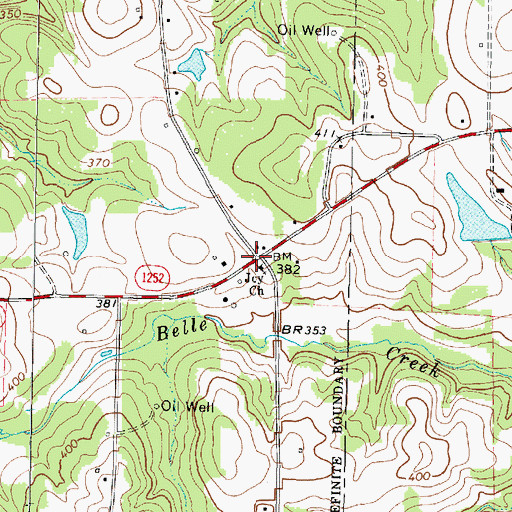Topographic Map of Joy Church, TX