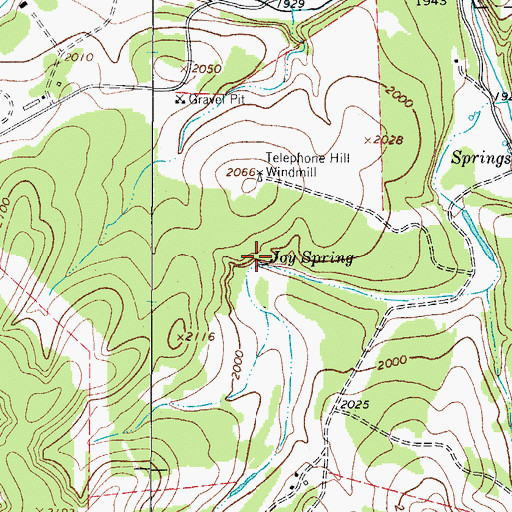 Topographic Map of Joy Spring, TX