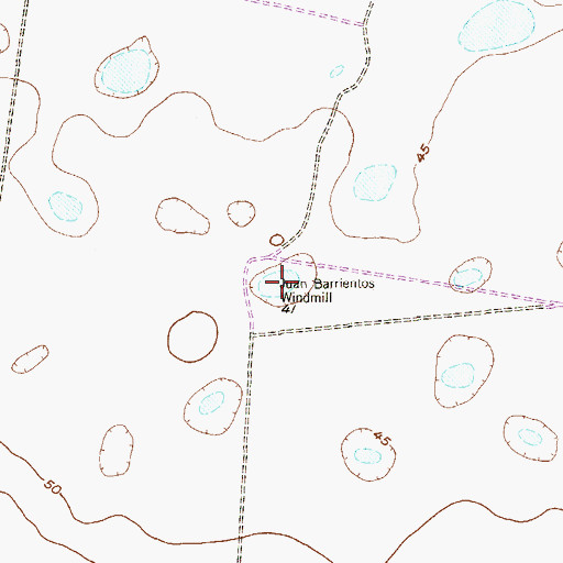 Topographic Map of Juan Barrientos Windmill, TX