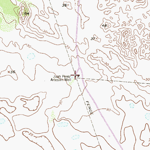 Topographic Map of Juan Perez Artesian Well, TX