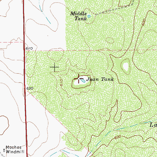 Topographic Map of Juan Tank, TX