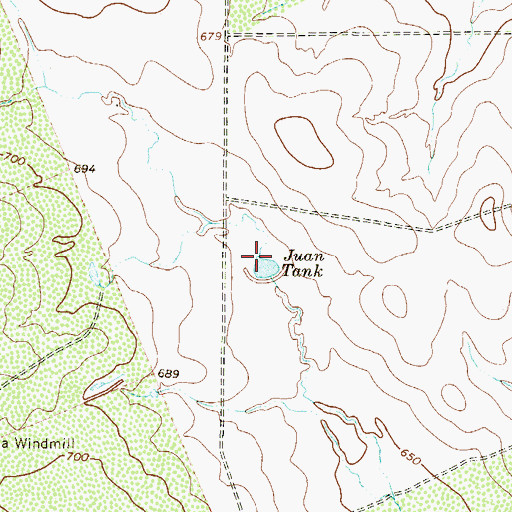 Topographic Map of Juan Tank, TX