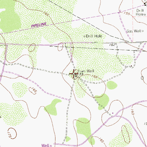 Topographic Map of Juan Well, TX