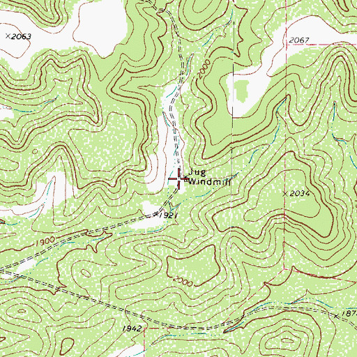 Topographic Map of Jug Windmill, TX