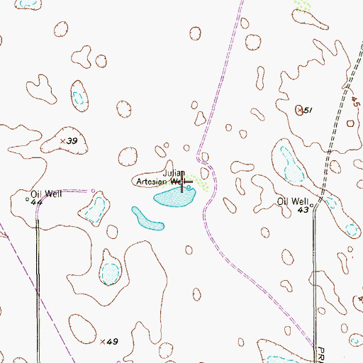 Topographic Map of Julian Artesian Well, TX