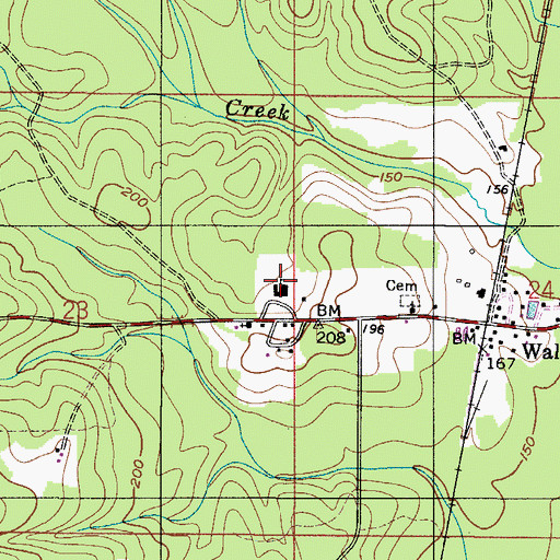Topographic Map of Wallace School, AL