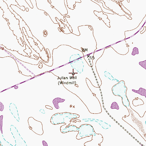 Topographic Map of Julian Well, TX