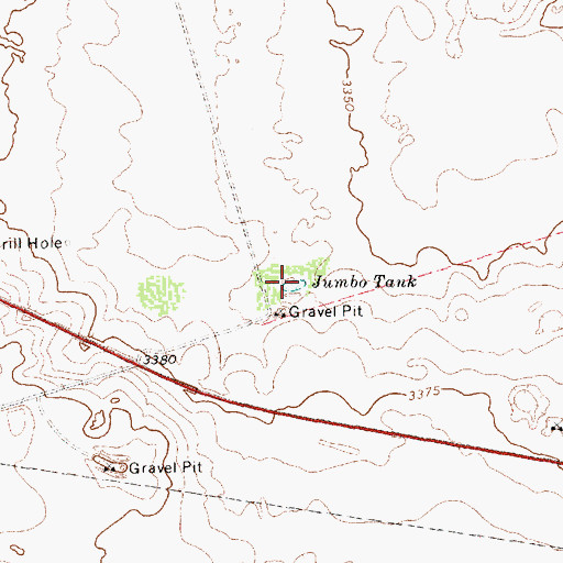 Topographic Map of Jumbo Tank, TX