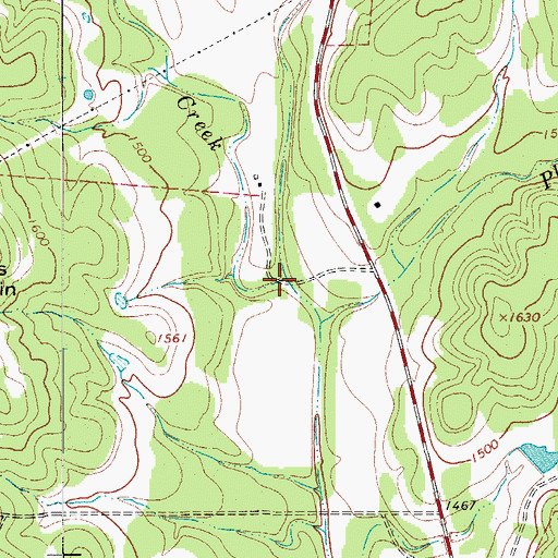 Topographic Map of Jung Creek, TX