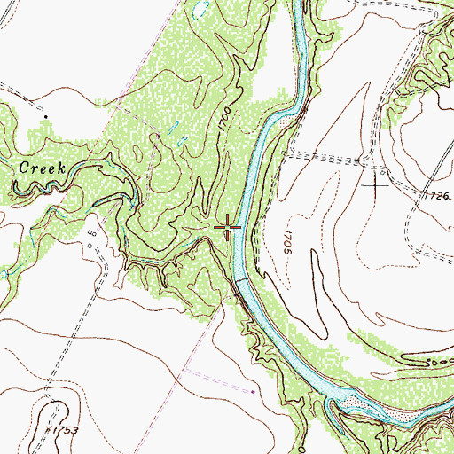 Topographic Map of Juniper Creek, TX