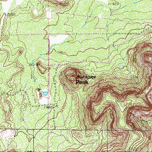 Topographic Map of Juniper Peak, TX