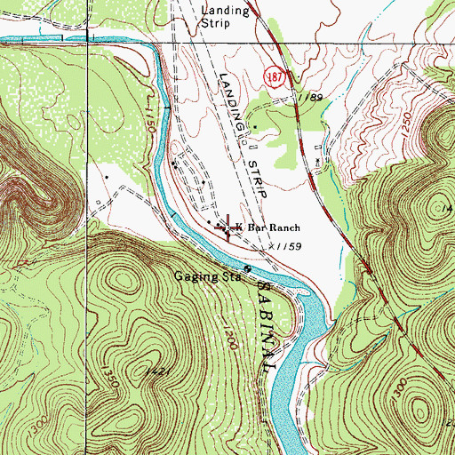 Topographic Map of K Bar Ranch, TX