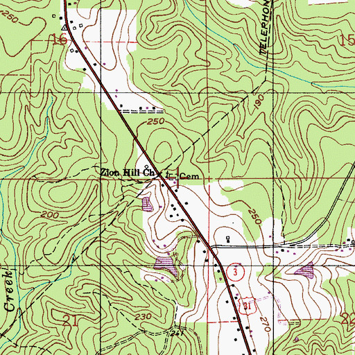 Topographic Map of Zion Church Cemetery, AL