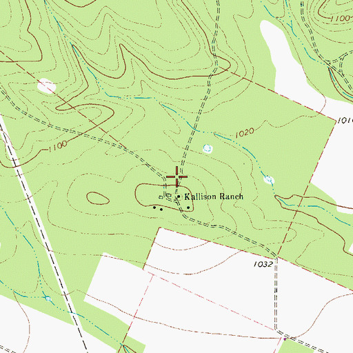 Topographic Map of Kallison Ranch, TX