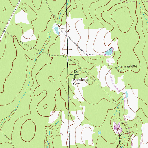 Topographic Map of Kansteiner Cemetery, TX