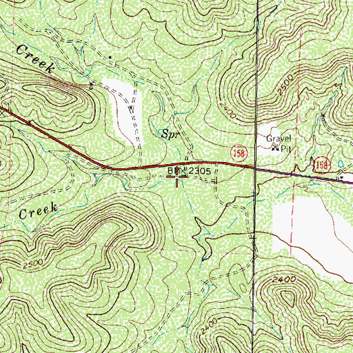 Topographic Map of Kates Creek, TX